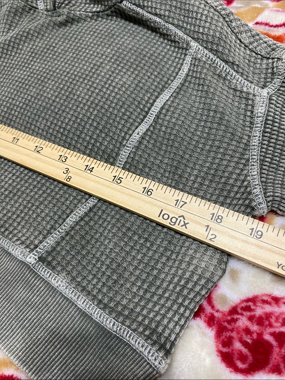 Wild Fable Cropped Waffle Knit Hoodie - Olive Green - Picture 8 of 8